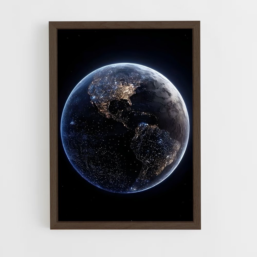 Poster Terre Nocturne – affiche Système solaire (vue 5)